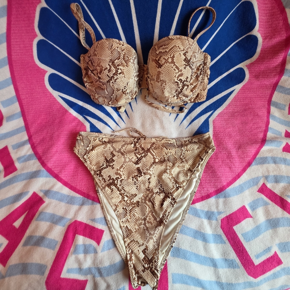 Shade & Shore Snakeskin Print Bikini Set